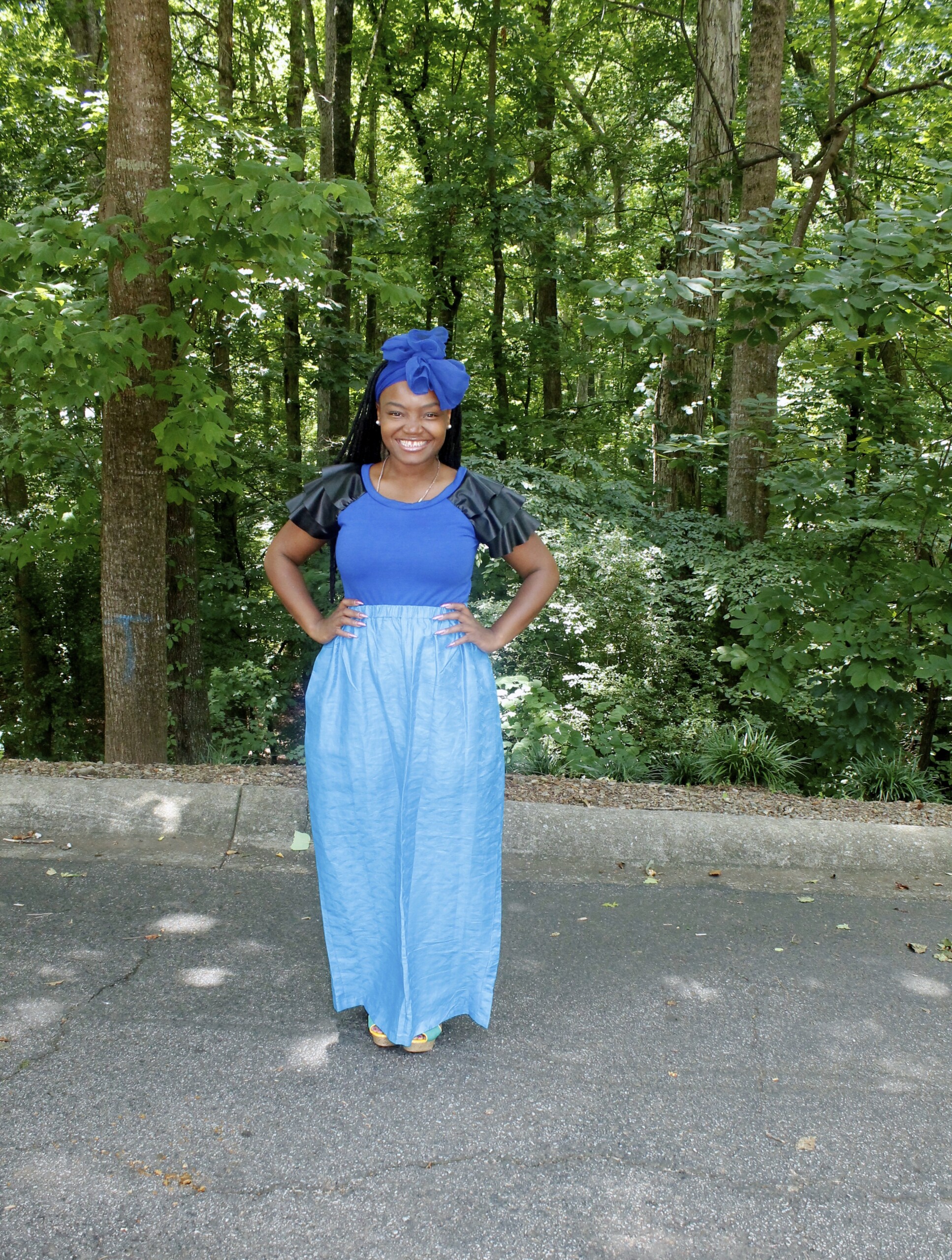 Church Chic: Long Blue Skirt