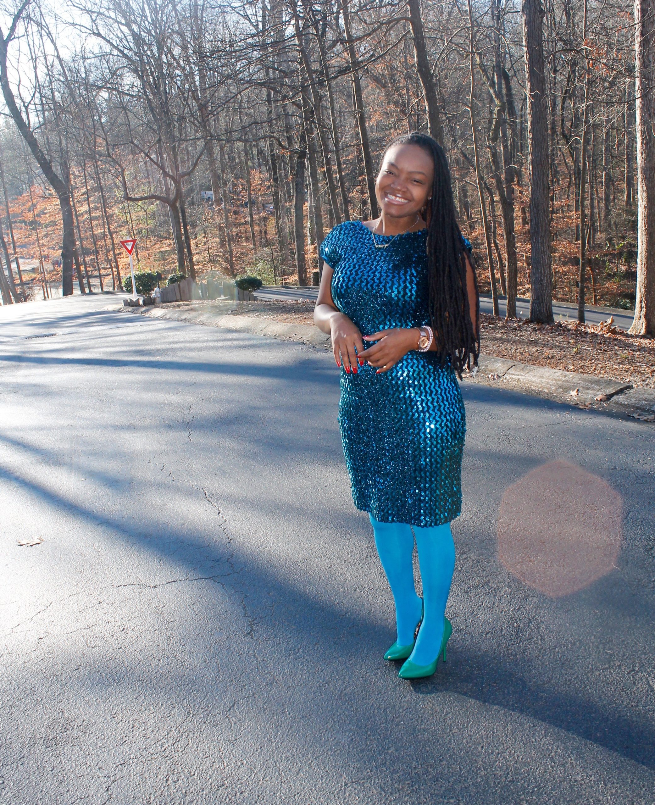 STYLE BOOK: LATE SUNDAY CHIC SPARKLY DRESS