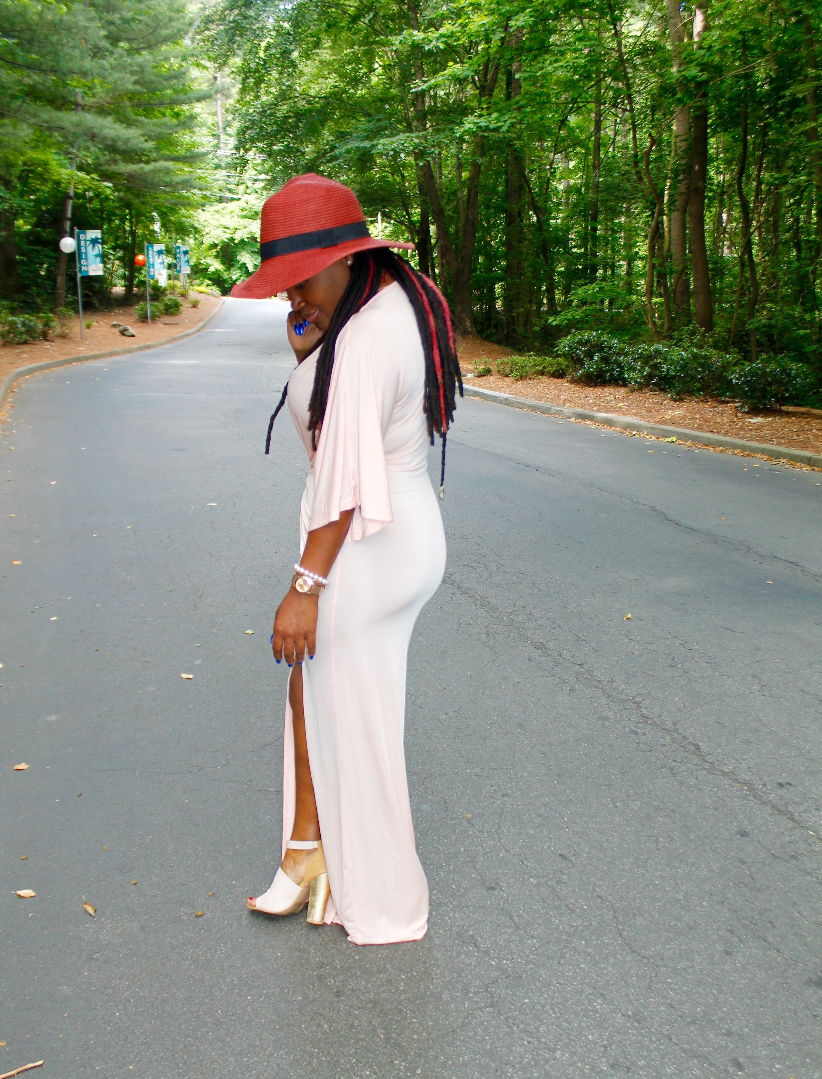 STYLE: BRUNCH CORAL MAXI DRESS