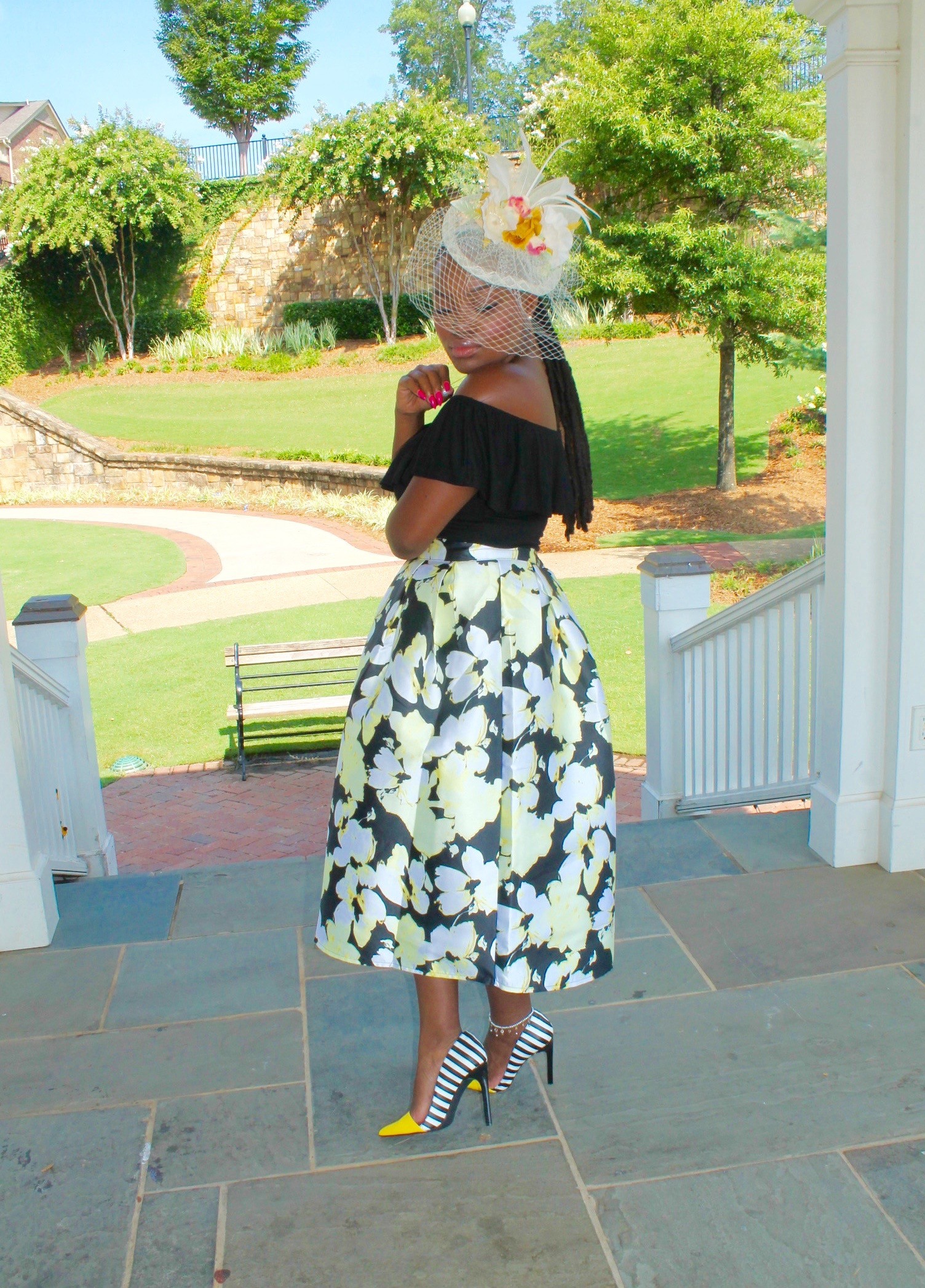 STYLE: TEA PARTY ATTIRE- FLORAL SKIRT X BODYSUIT