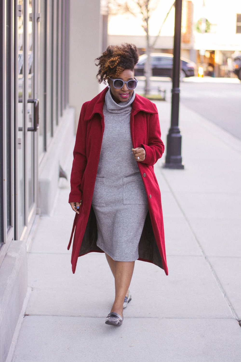 mel red coat