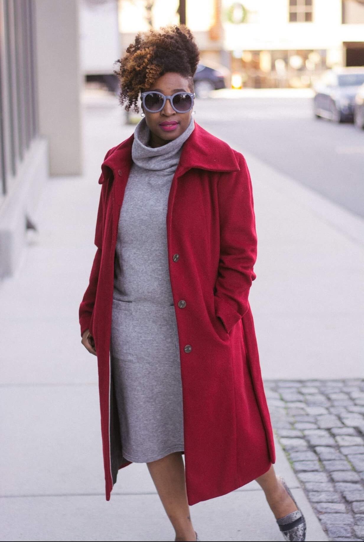 winter red coat