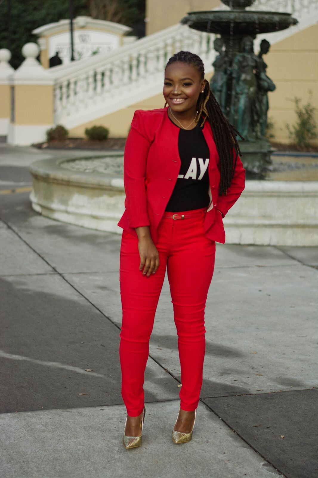 STYLE: SLAY DAY POWER RED SUIT 