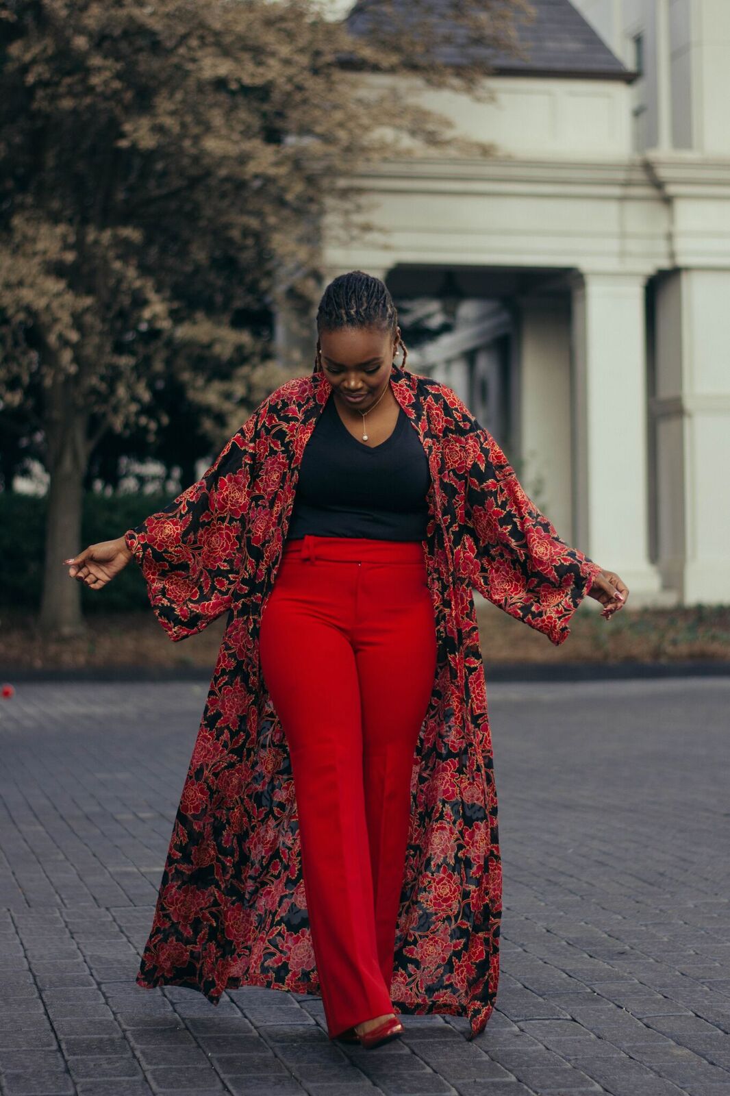 STYLE: RED PANTS FLORAL JACKET