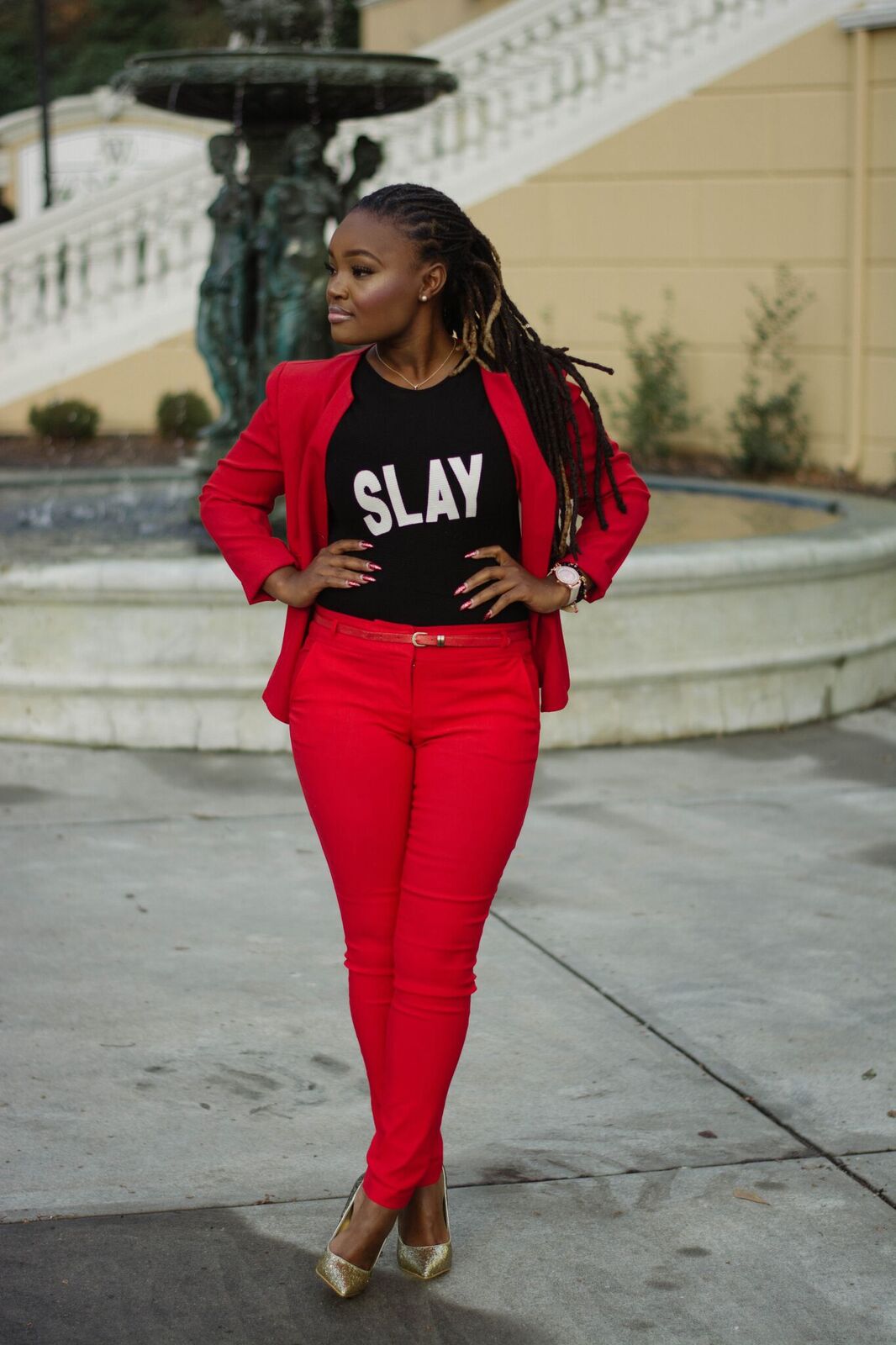 STYLE: SLAY DAY POWER RED SUIT 
