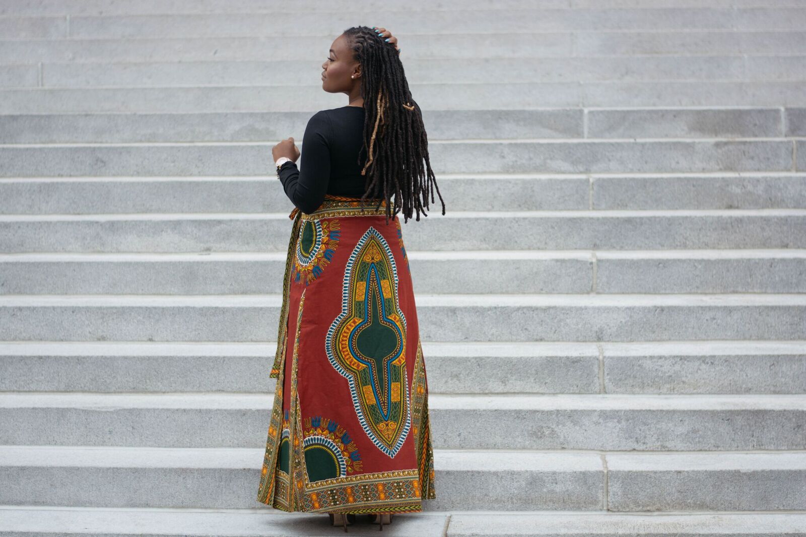 STYLE: GLAMUP AFRICAN PRINTS MAXI SKIRT