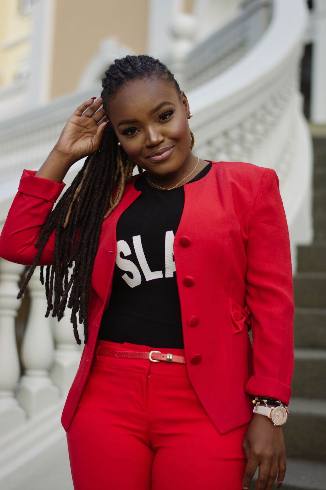 STYLE: SLAY DAY POWER RED SUIT 