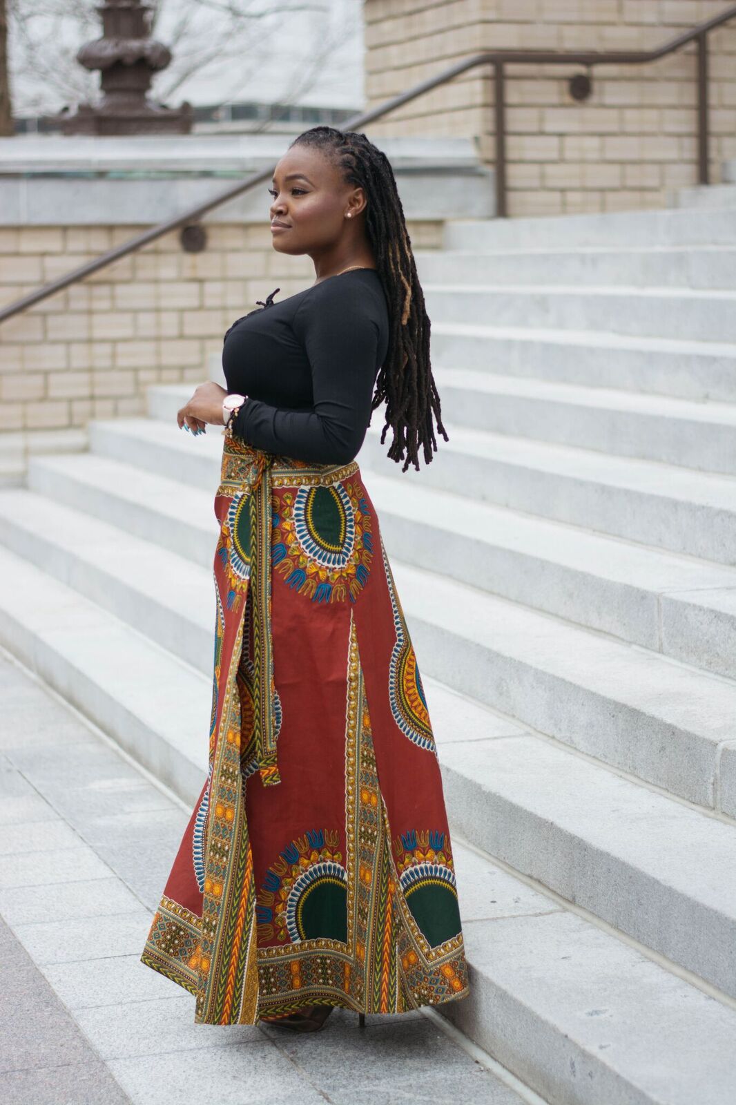 STYLE: GLAMUP AFRICAN PRINTS MAXI SKIRT
