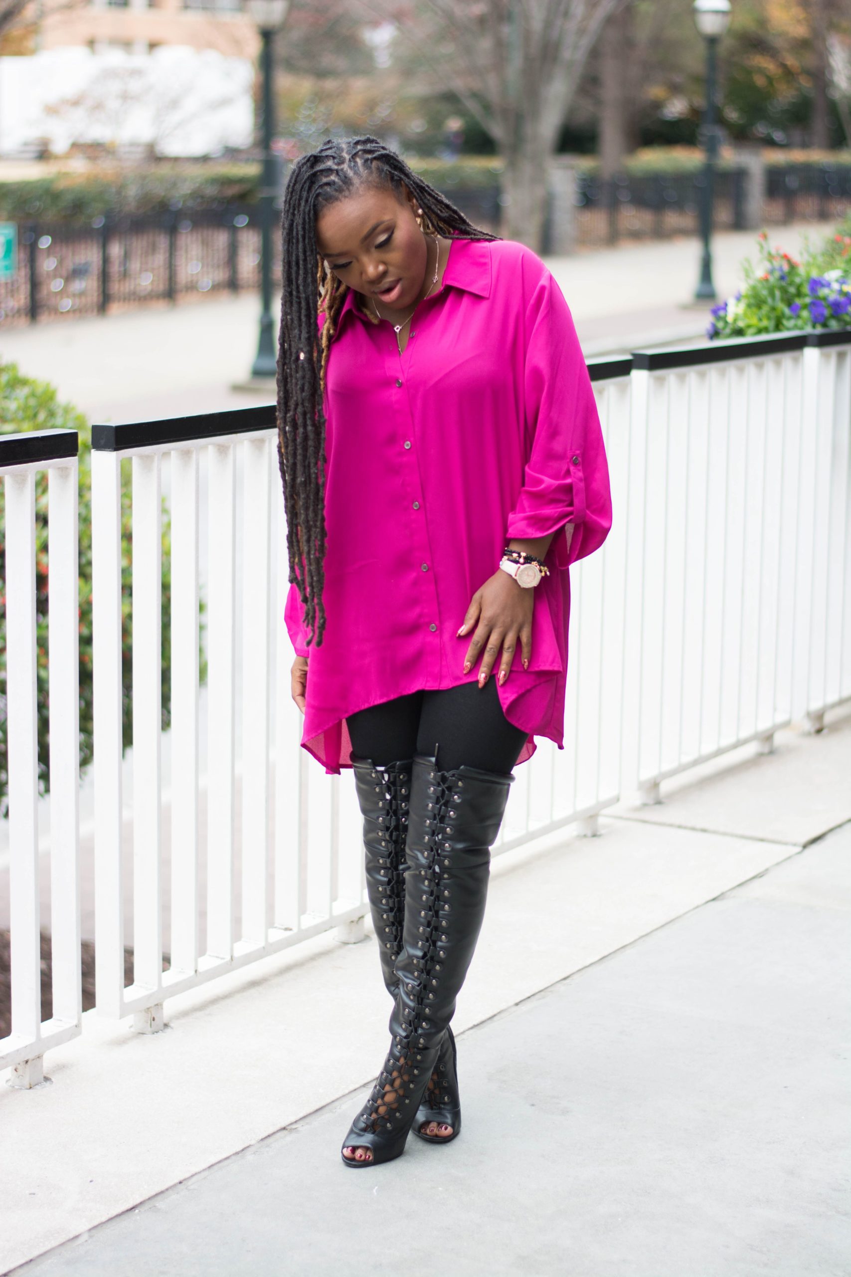 STYLE: PINK FLOWY TARGET OVERSIZED BLOUSE