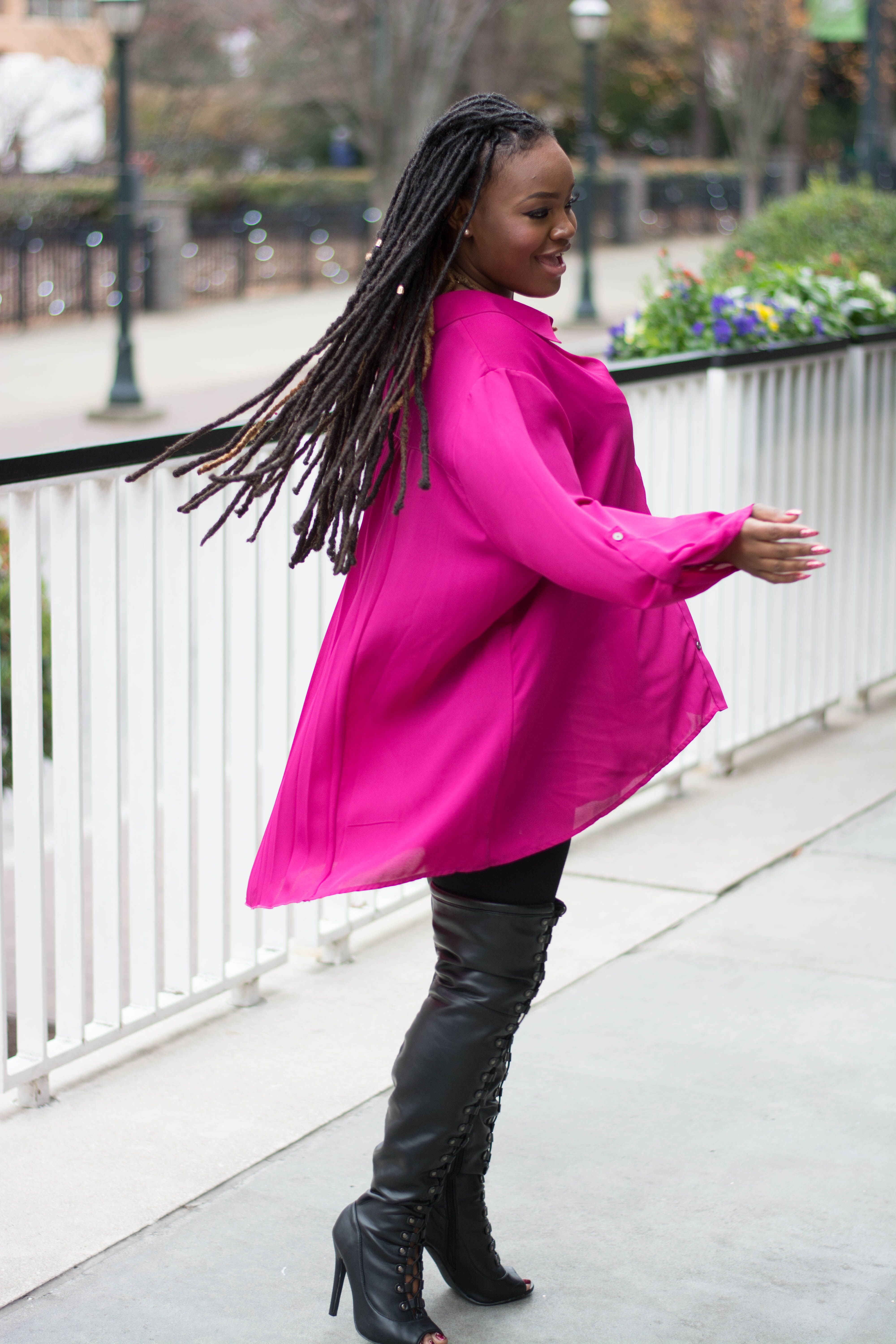 STYLE: TARGET PINK FLOWY OVERSIZED BLOUSE