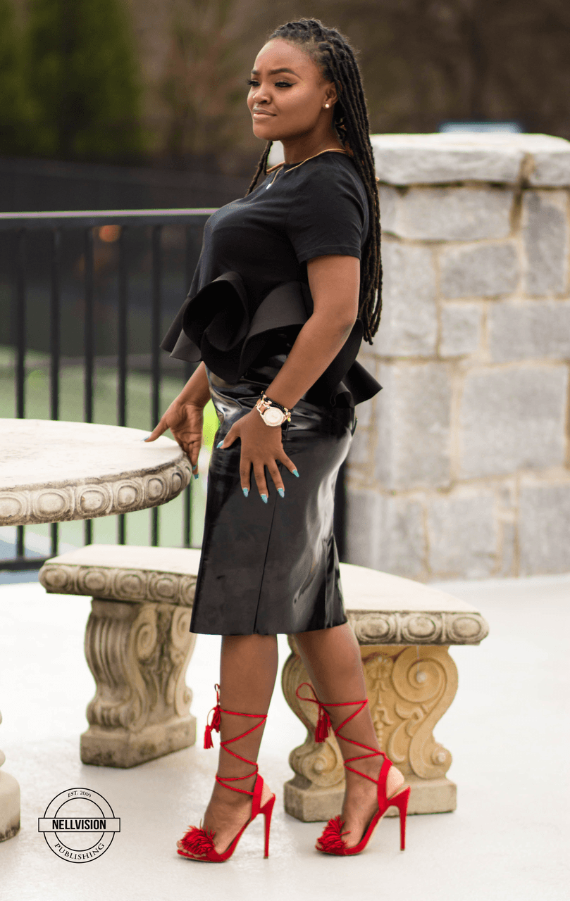 STYLE: MAKE ME CHIC BLACK RUFFLE CROP BLOUSE