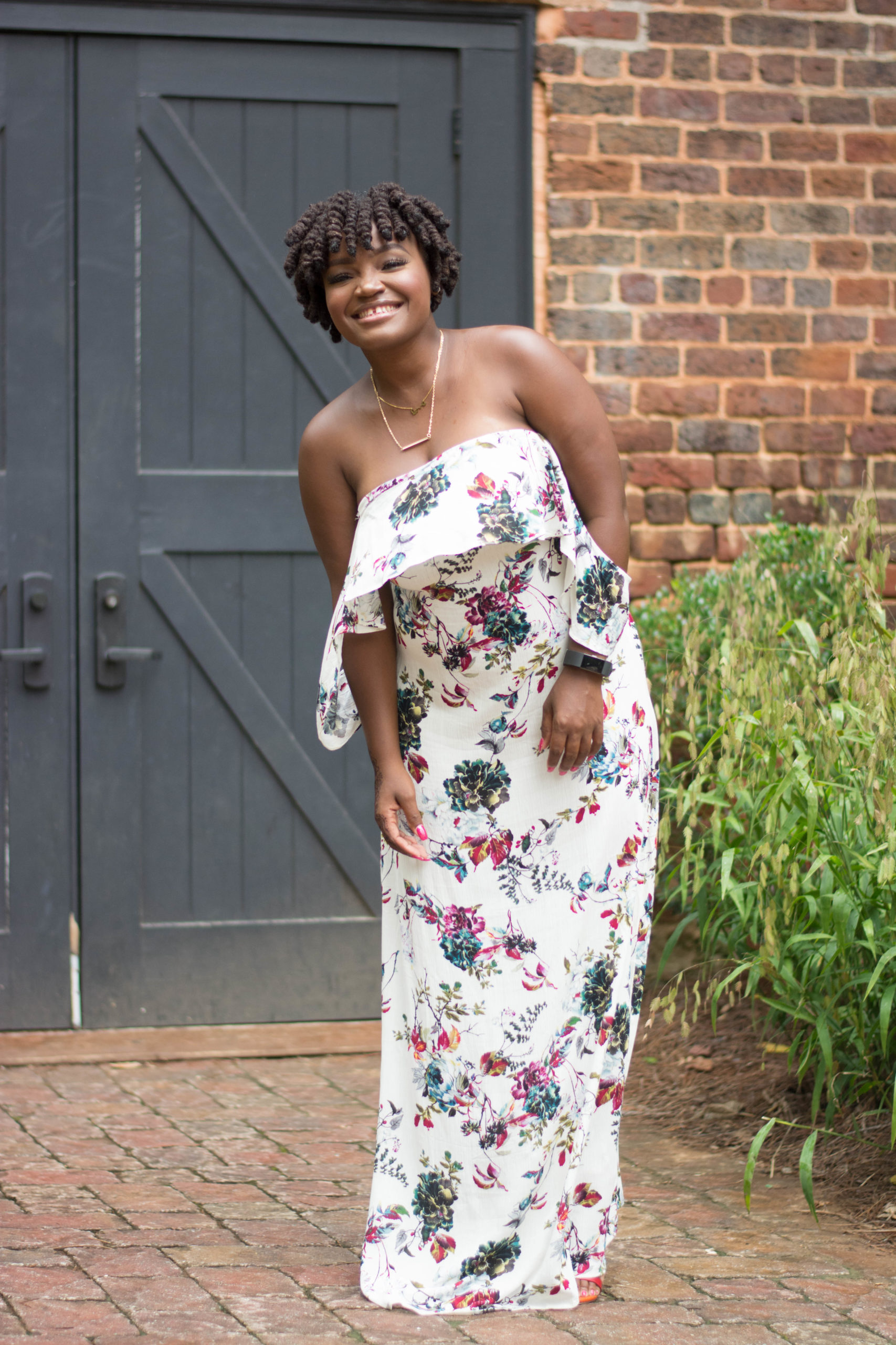 SUMMER CLOSEOUT- FLORAL OFF THE SHOULDER DRESS