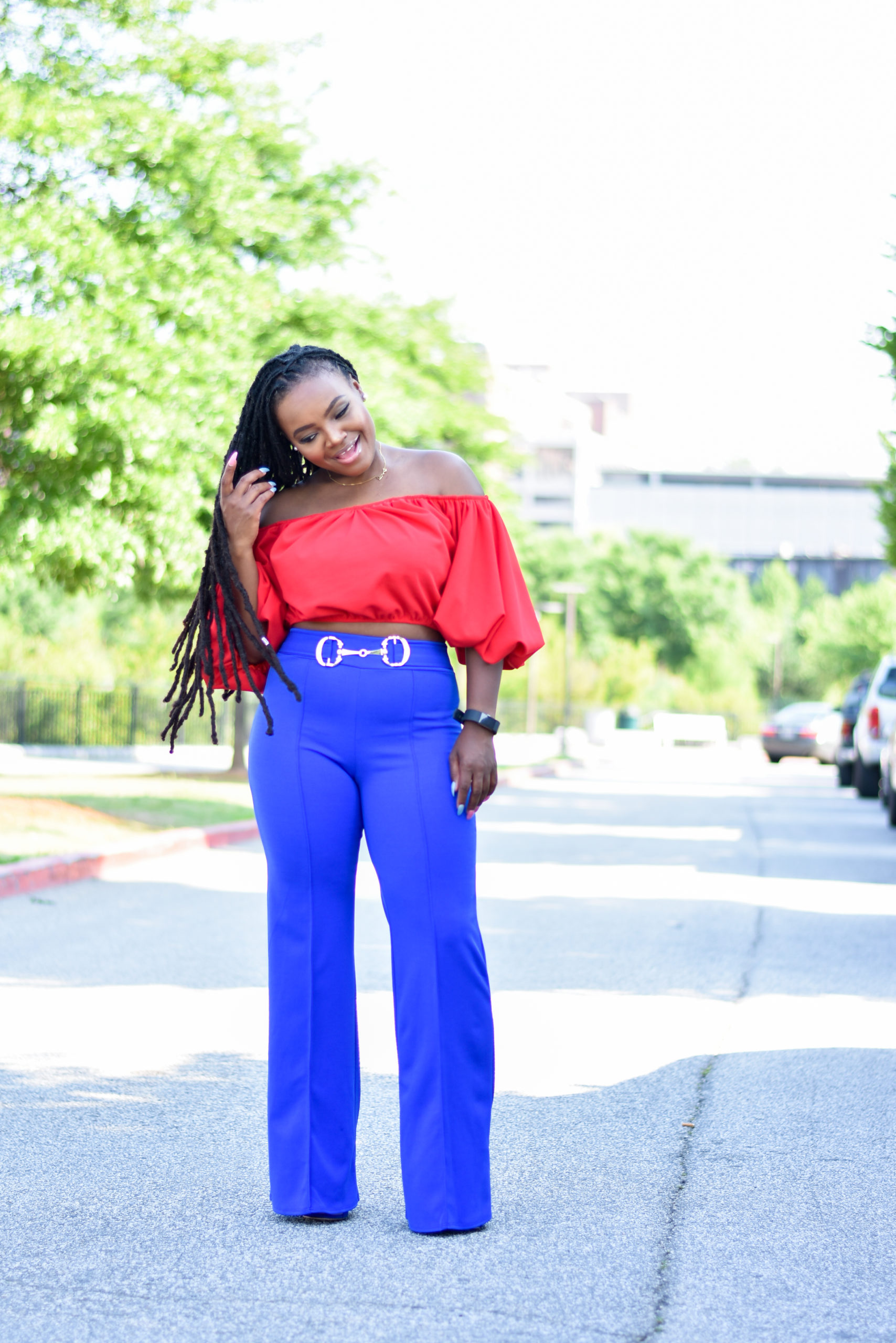 RED OFF THE SHOULDER CROP TOP