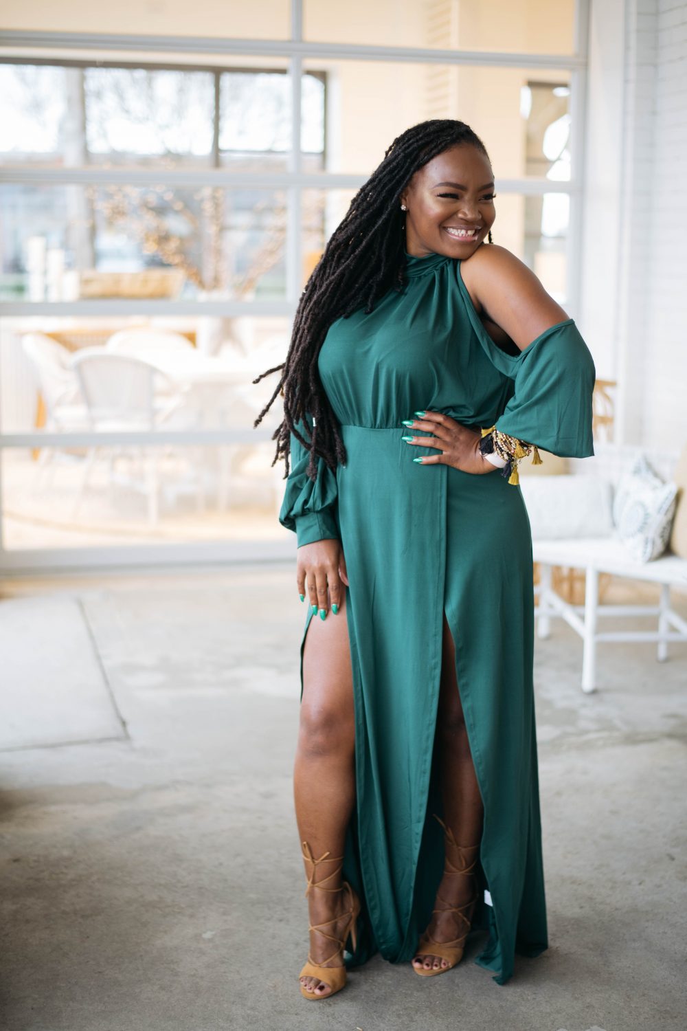HELLO APRIL- DOUBLE SPLIT MAXI DRESS