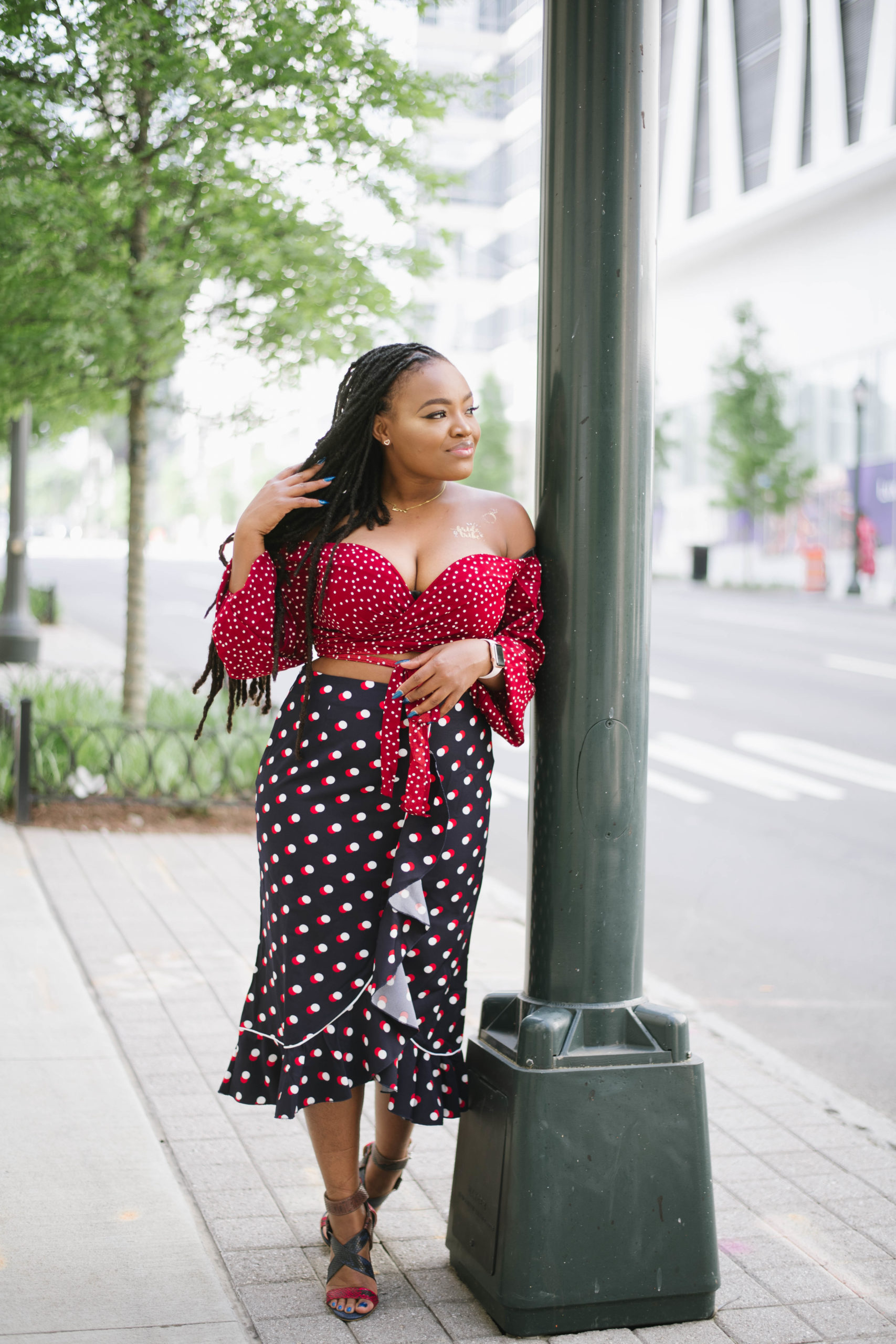RED POLKA DOTS CROP TOP