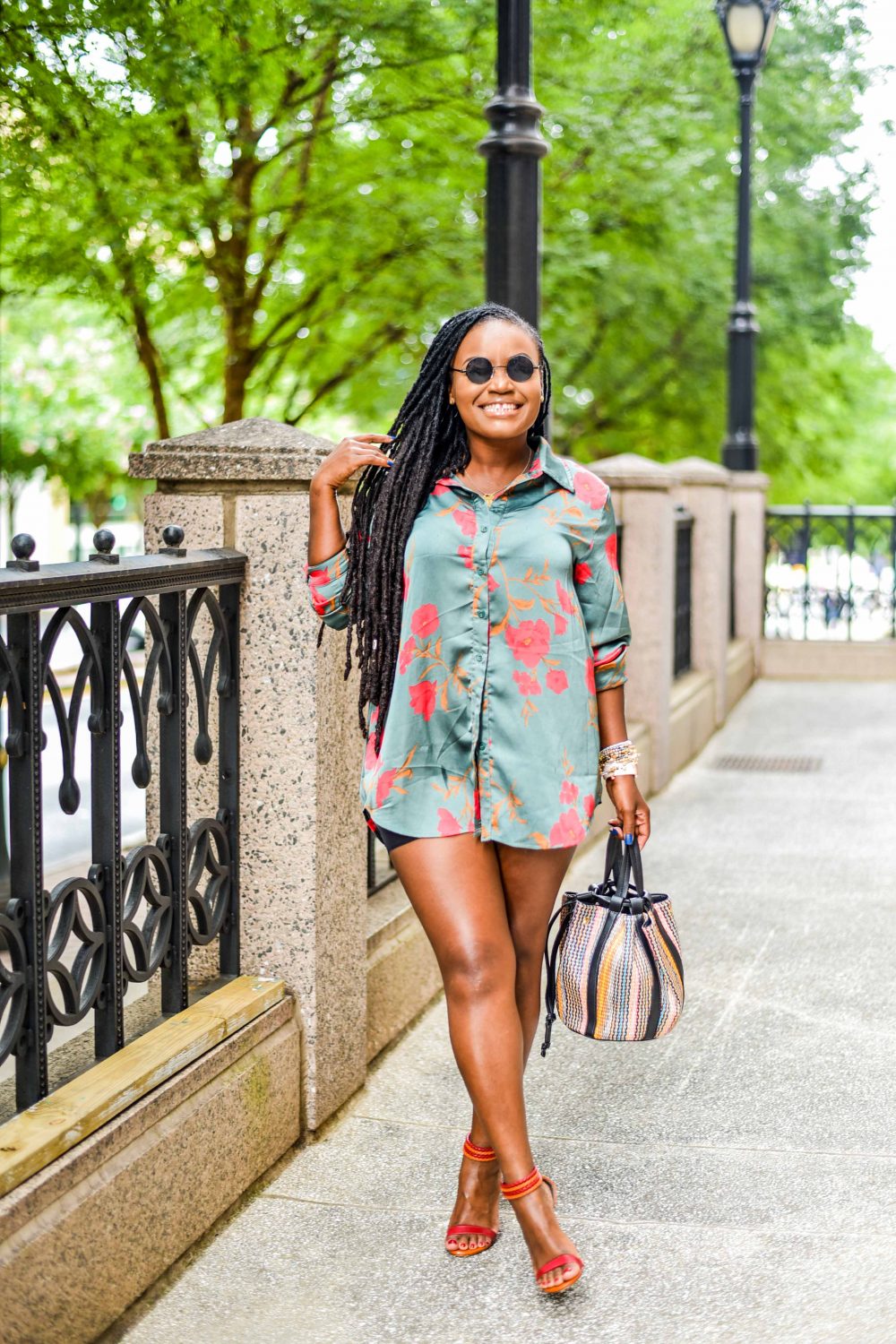 FLORAL BUTTON DOWN BLOUSE