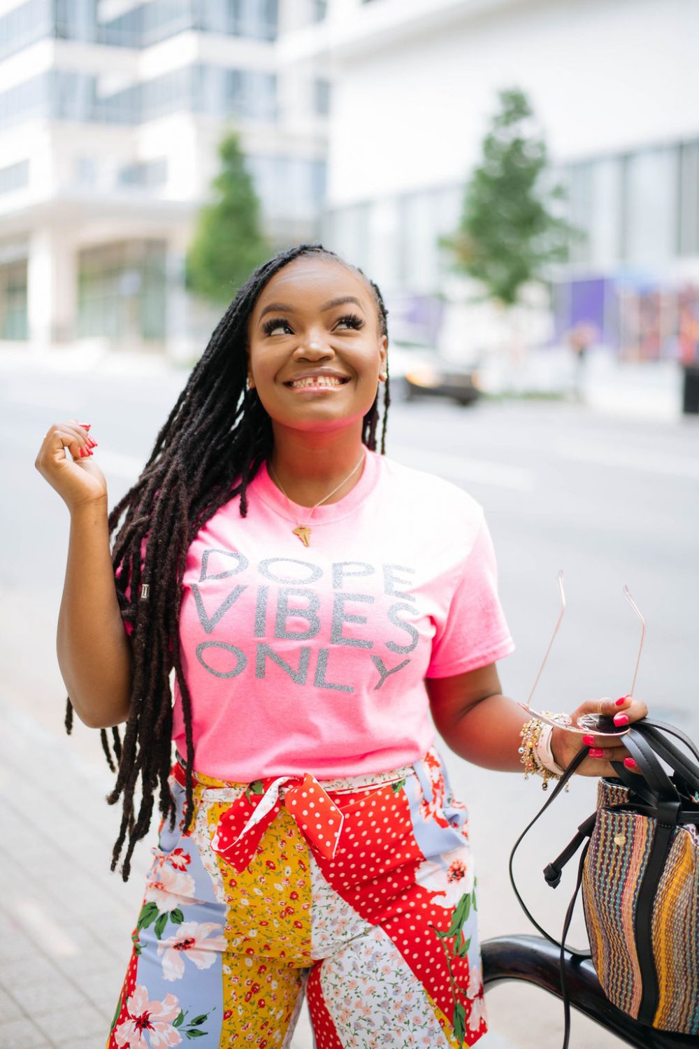DOPE VIBES PINK NEON GRAPHIC TEE