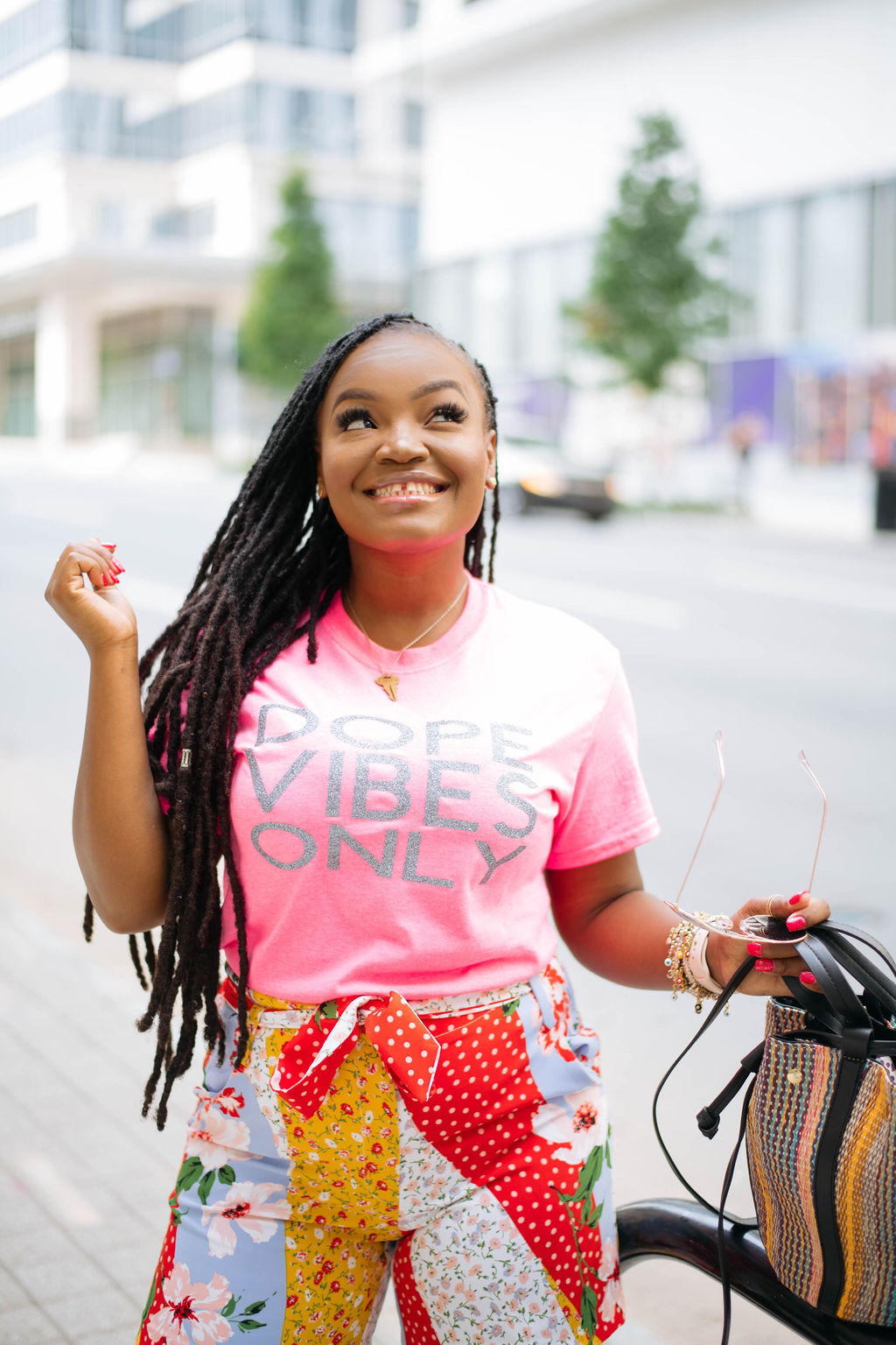 DOPE VIBES PINK NEON GRAPHIC TEE