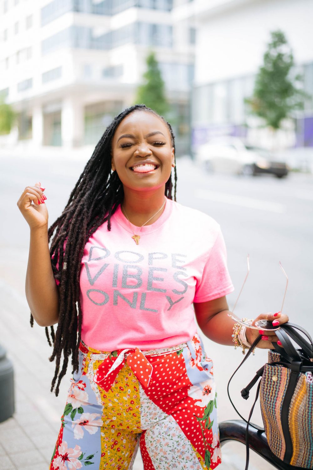DOPE VIBES PINK NEON GRAPHIC TEE