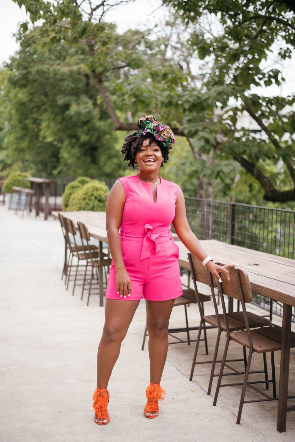 NEW YORK AND COMPANY PINK ROMPER.