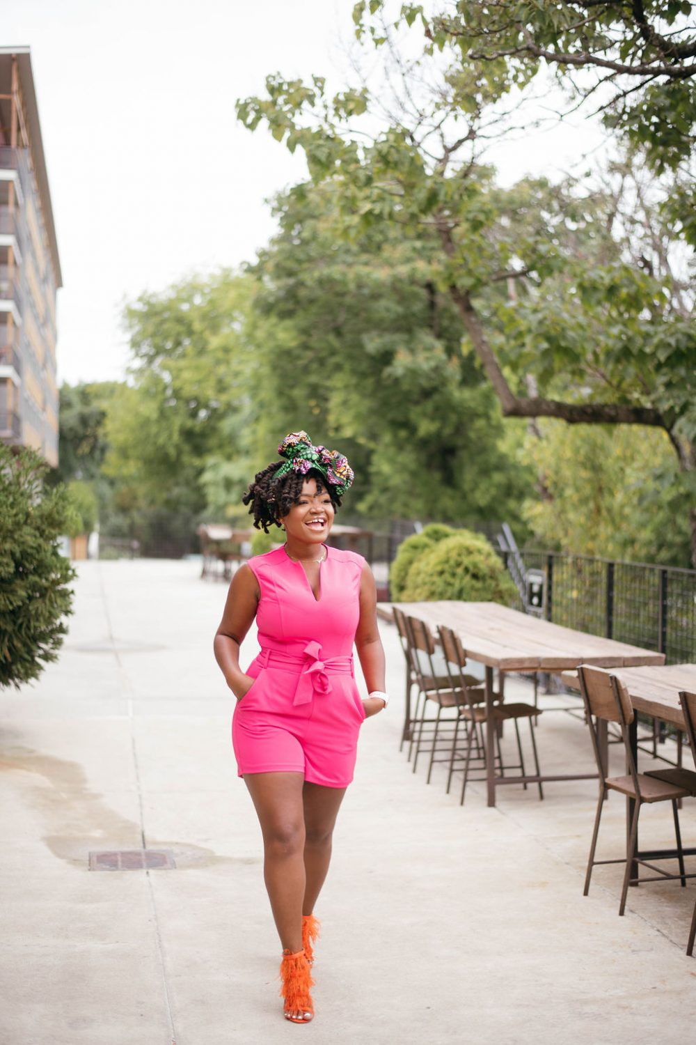 NEW YORK AND COMPANY PINK ROMPER.