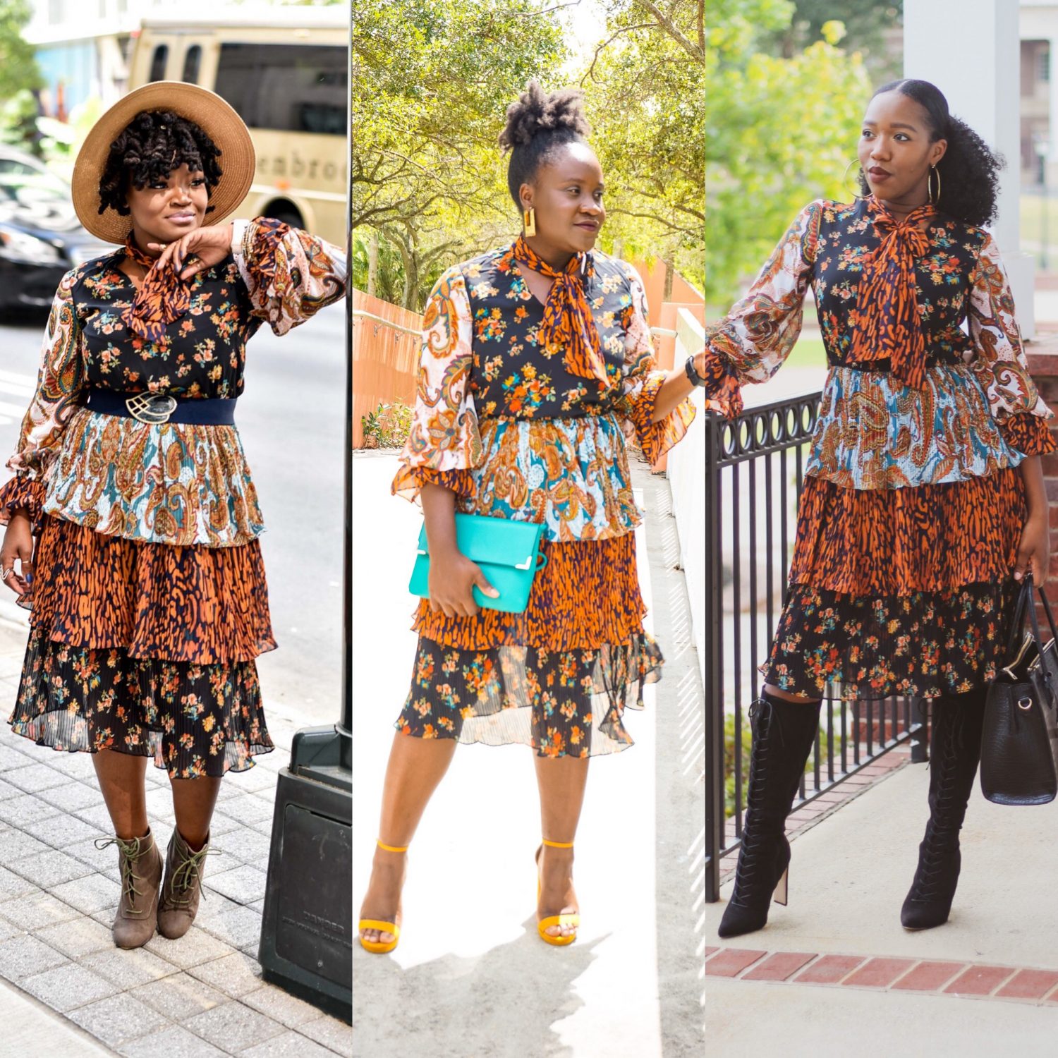 Mixed Print Dress