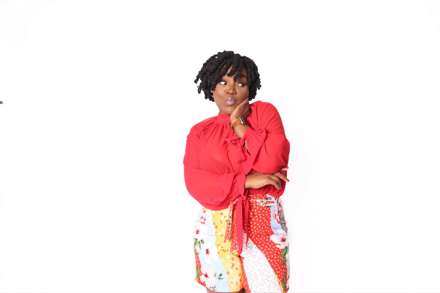 NEW YORK AND COMPANY RED BLOUSE