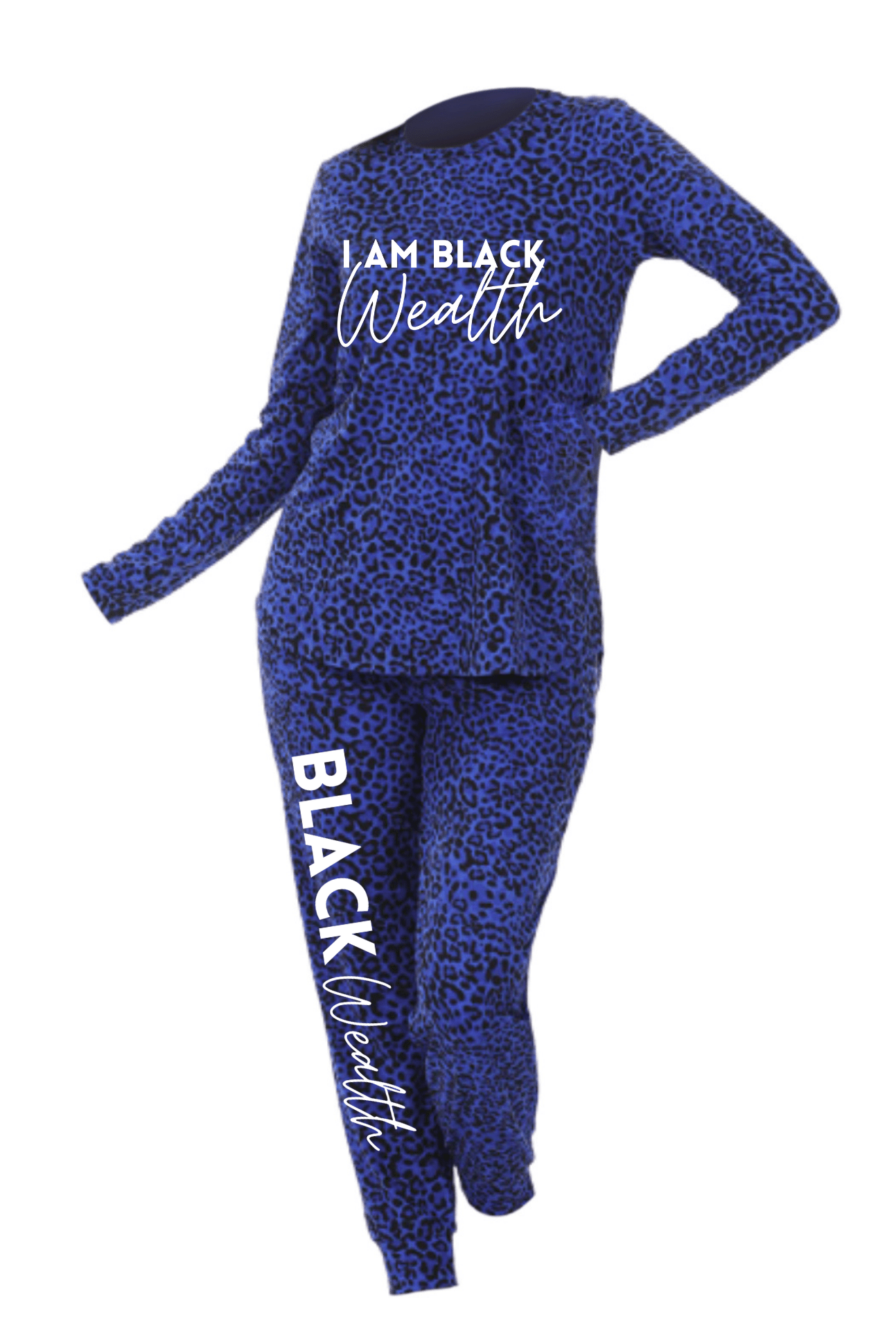#Q1 BLACK WEALTH LEOPARD JOGGER SET
