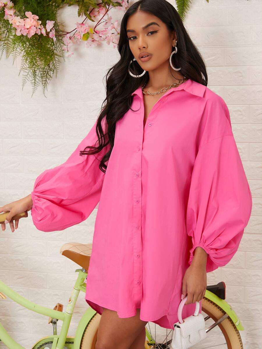 PINK SUMMER SHIRT DRESS