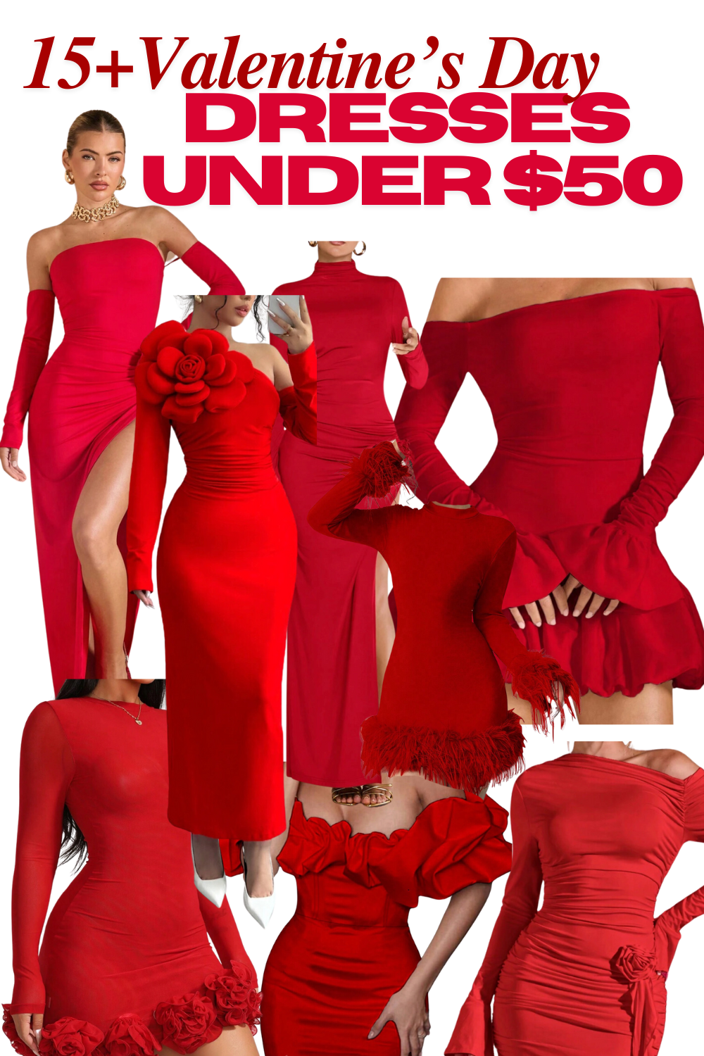 15+ Red Valentine’s Day Dresses from Shein Under $50