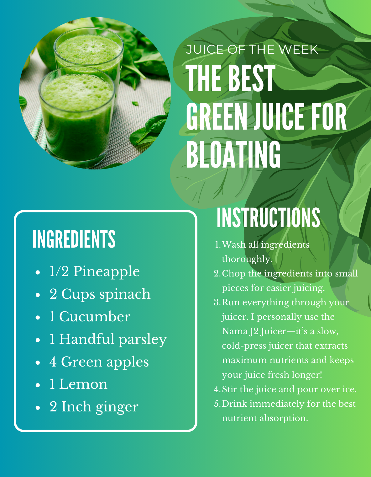 Best Green Juice Recipe For Bloating