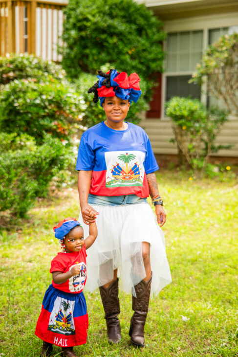 Celebrating Haitian Flag Day in Matching Mini Me Outfits