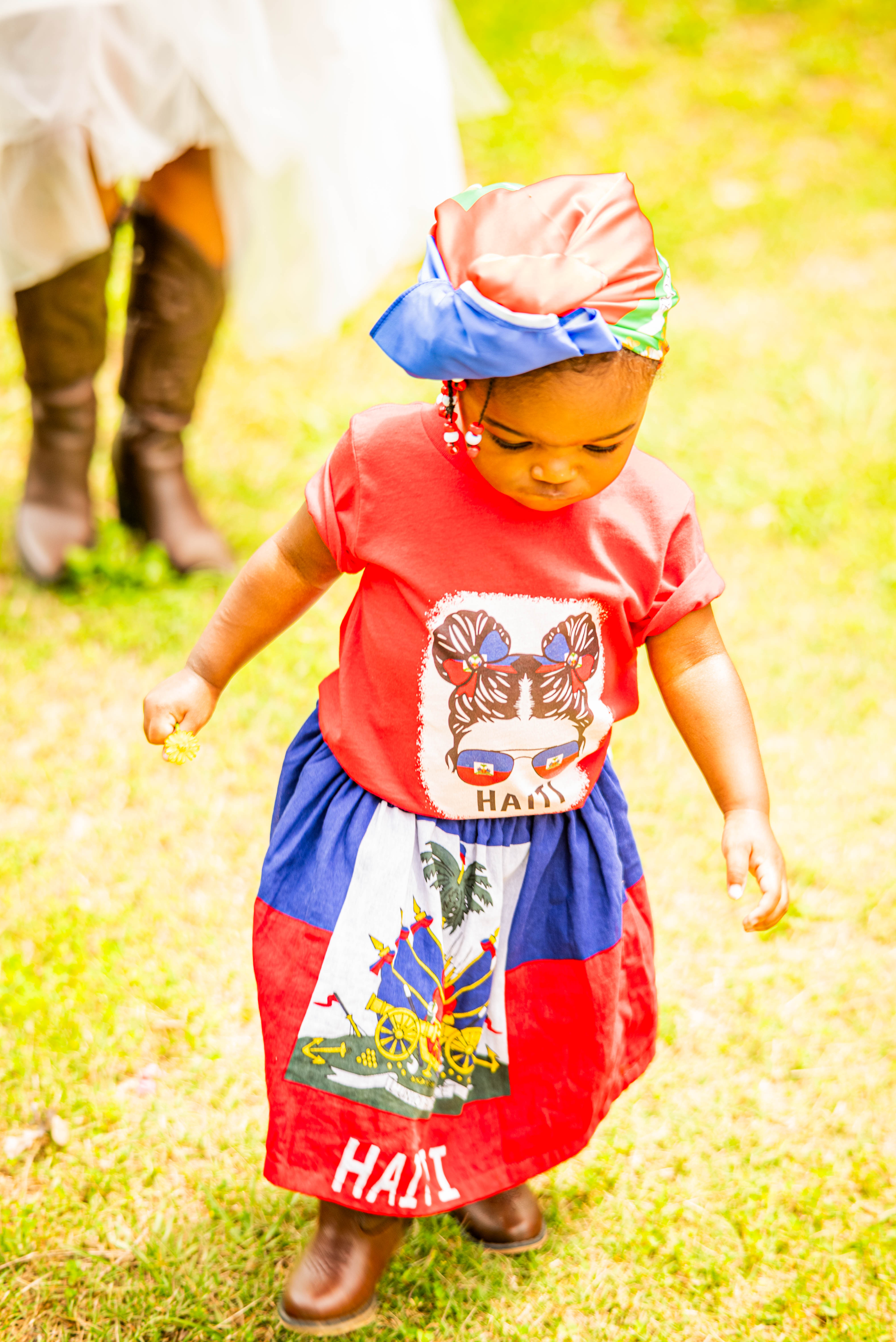 Celebrating Haitian Flag Day in Matching Mini Me Outfits